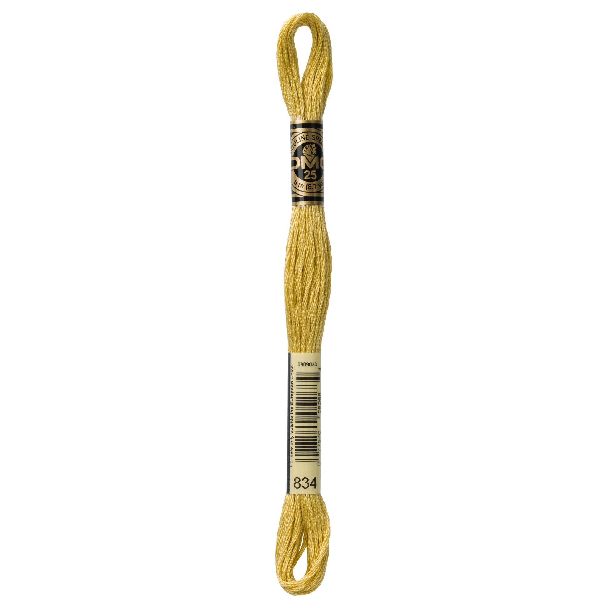 DMC 6 Strand Cotton Embroidery Floss #834 - Golden Olive Very Light-Cross Stitch-DMC Floss-Millennial Fabrics
