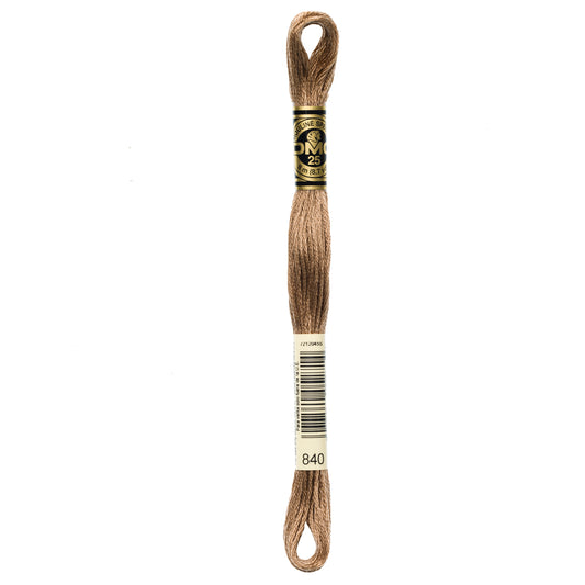 DMC 6 Strand Cotton Embroidery Floss #840 - Beige Brown Medium-Cross Stitch-DMC Floss-Millennial Fabrics