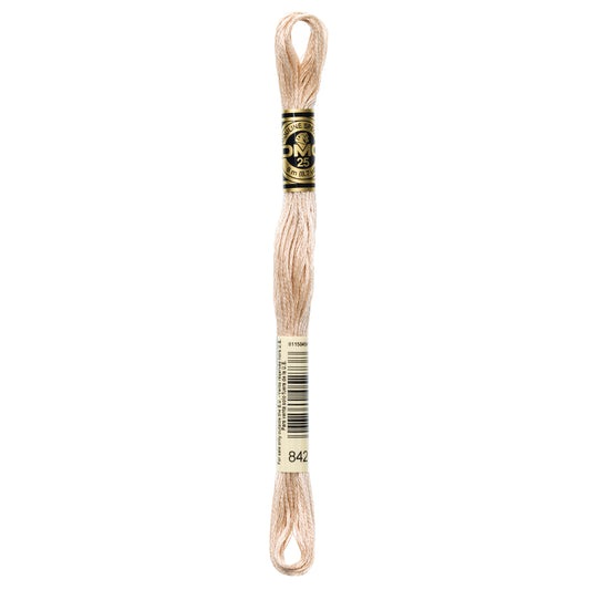 DMC 6 Strand Cotton Embroidery Floss #842 - Beige Brown Very Light-Cross Stitch-DMC Floss-Millennial Fabrics