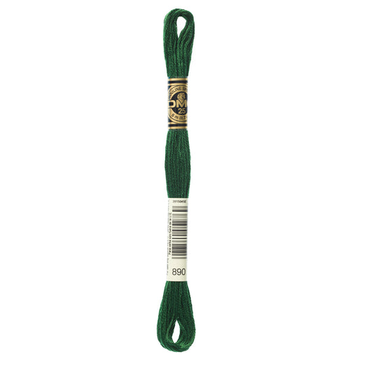 DMC 6 Strand Cotton Embroidery Floss #890 -Pistachio Green Ultra Dark-Cross Stitch-DMC Floss-Millennial Fabrics