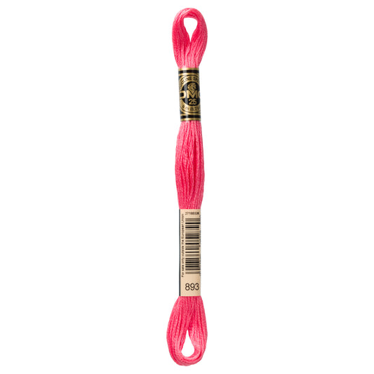 DMC 6 Strand Cotton Embroidery Floss #893 - Carnation Light-Cross Stitch-DMC Floss-Millennial Fabrics