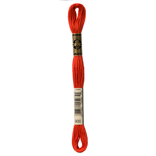 DMC 6 Strand Cotton Embroidery Floss #900 - Burnt Orange Dark