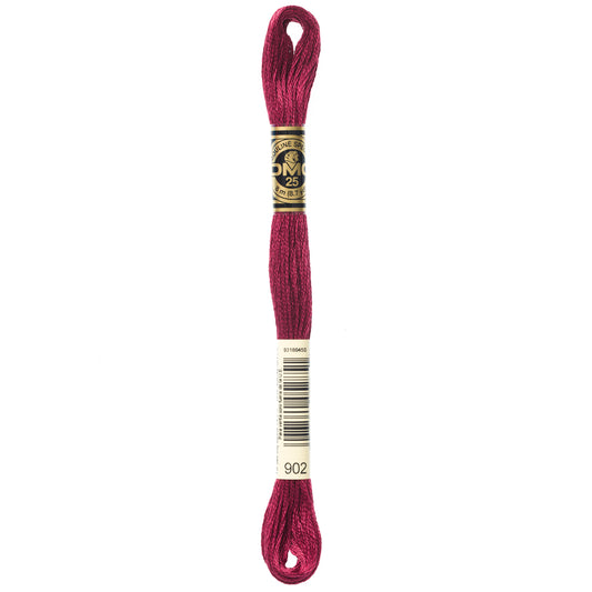DMC 6 Strand Cotton Embroidery Floss #902 - Garnet Very Dark-Cross Stitch-DMC Floss-Millennial Fabrics