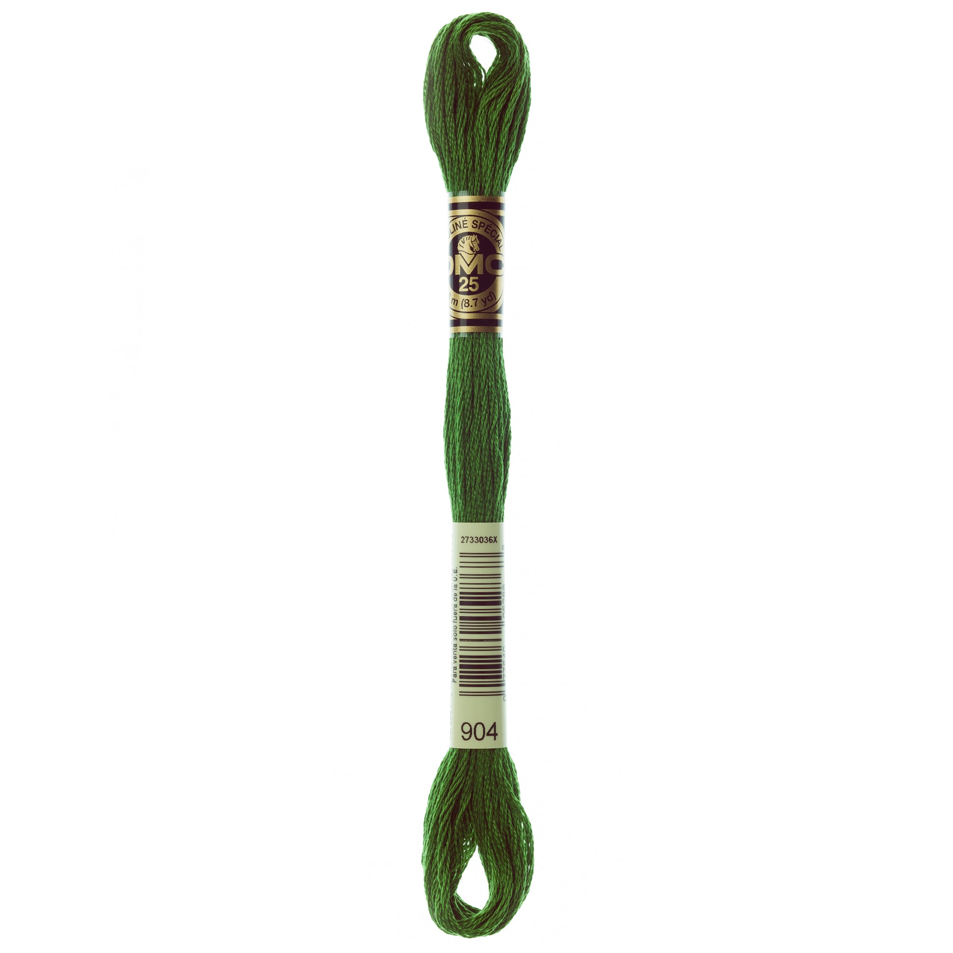 DMC 6 Strand Cotton Embroidery Floss #904 - Parrot Green Very Dark-Cross Stitch-DMC Floss-Millennial Fabrics
