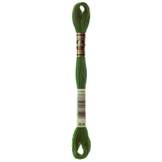 DMC 6 Strand Cotton Embroidery Floss #904 - Parrot Green Very Dark-Cross Stitch-DMC Floss-Millennial Fabrics