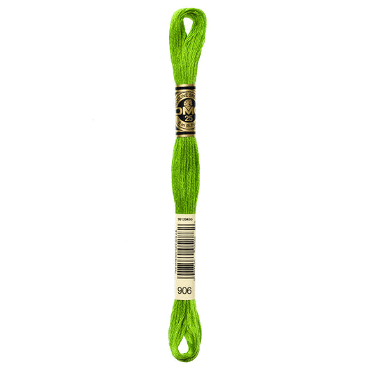DMC 6 Strand Cotton Embroidery Floss #906 - Parrot Green Medium-Cross Stitch-DMC Floss-Millennial Fabrics