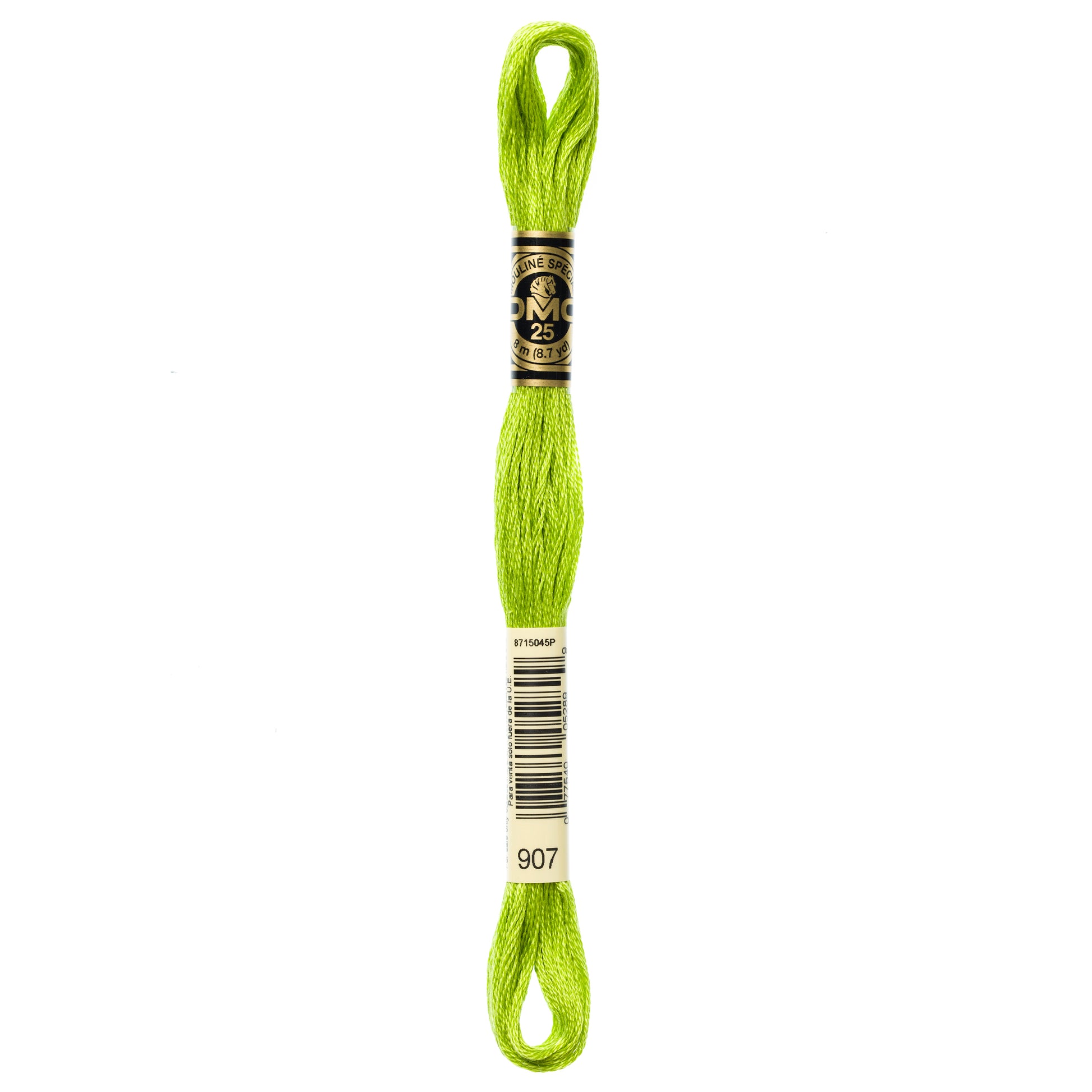 DMC 6 Strand Cotton Embroidery Floss #907 - Parrot Green Light-Cross Stitch-DMC Floss-Millennial Fabrics