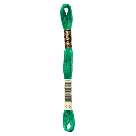 DMC 6 Strand Cotton Embroidery Floss #910 - Emerald Green Dark-Cross Stitch-DMC Floss-Millennial Fabrics