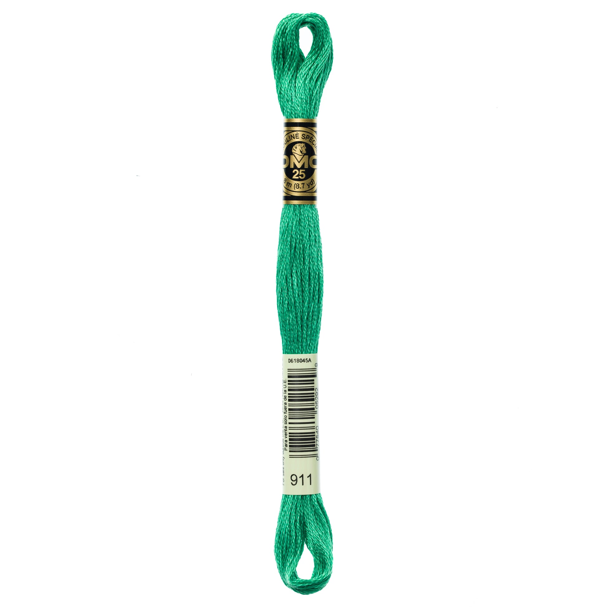 DMC 6 Strand Cotton Embroidery Floss #911 - Emerald Green Medium-Cross Stitch-DMC Floss-Millennial Fabrics