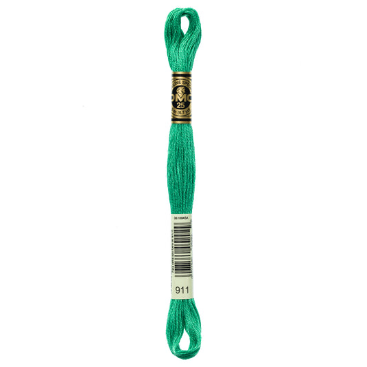 DMC 6 Strand Cotton Embroidery Floss #911 - Emerald Green Medium-Cross Stitch-DMC Floss-Millennial Fabrics