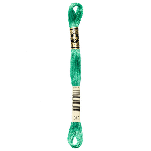 DMC 6 Strand Cotton Embroidery Floss #912 - Emerald Green Light-Cross Stitch-DMC Floss-Millennial Fabrics