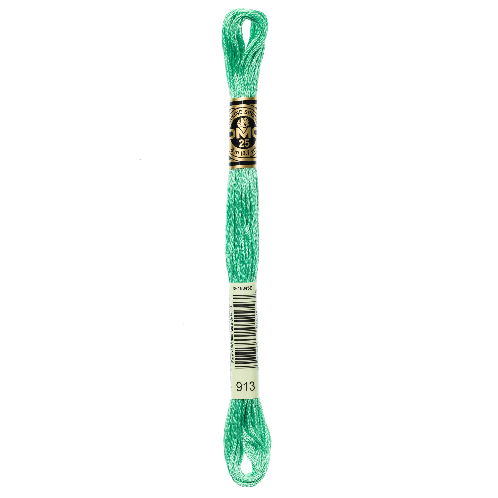 DMC 6 Strand Cotton Embroidery Floss #913 - Nile Green Medium-Cross Stitch-DMC Floss-Millennial Fabrics