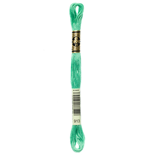 DMC 6 Strand Cotton Embroidery Floss #913 - Nile Green Medium-Cross Stitch-DMC Floss-Millennial Fabrics