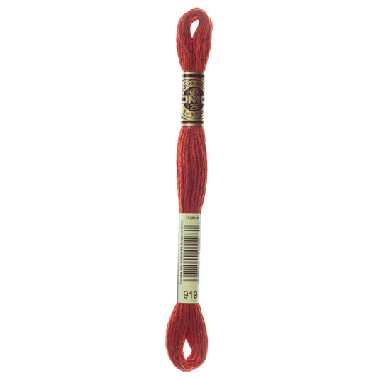 DMC 6 Strand Cotton Embroidery Floss #919 - Red Copper