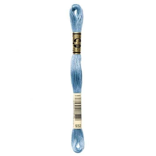 DMC 6 Strand Cotton Embroidery Floss #932 - Antique Blue Light