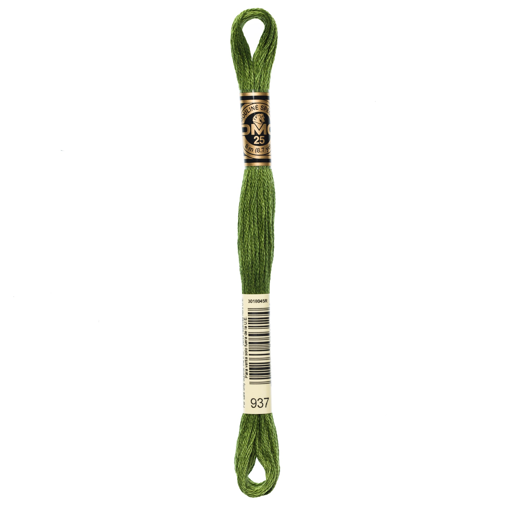 DMC 6 Strand Cotton Embroidery Floss #937 - Avocado Green Medium-Cross Stitch-DMC Floss-Millennial Fabrics