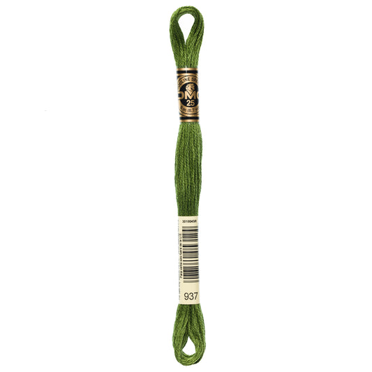 DMC 6 Strand Cotton Embroidery Floss #937 - Avocado Green Medium-Cross Stitch-DMC Floss-Millennial Fabrics