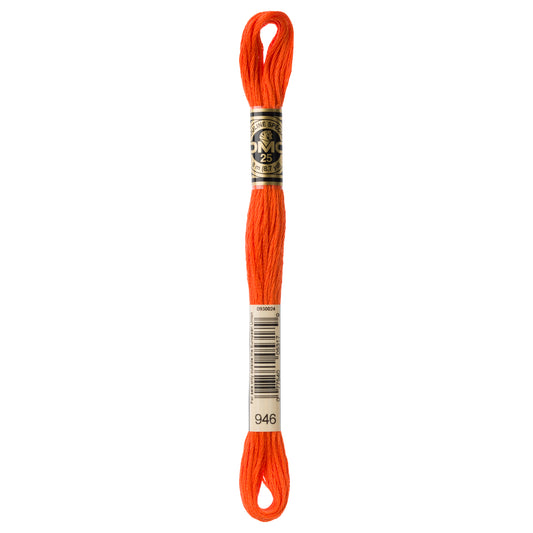 DMC 6 Strand Cotton Embroidery Floss #946 - Burnt Orange Medium-Cross Stitch-DMC Floss-Millennial Fabrics