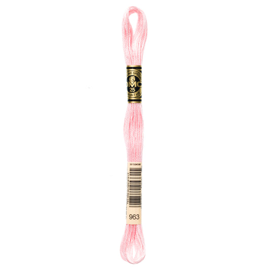 DMC 6 Strand Cotton Embroidery Floss #963 - Dusty Rose Ultra Very Light-Cross Stitch-DMC Floss-Millennial Fabrics