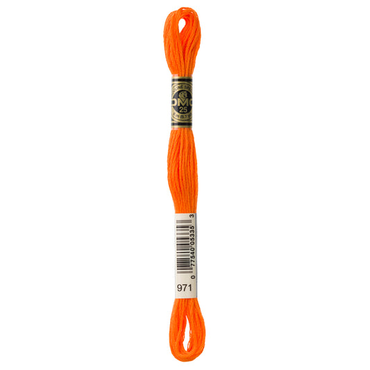 DMC 6 Strand Cotton Embroidery Floss #971 - Pumpkin-Cross Stitch-DMC Floss-Millennial Fabrics