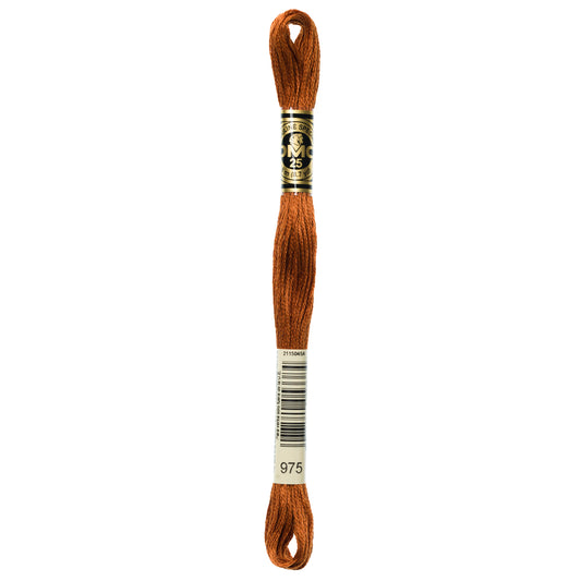DMC 6 Strand Cotton Embroidery Floss #975 - Golden Brown Dark