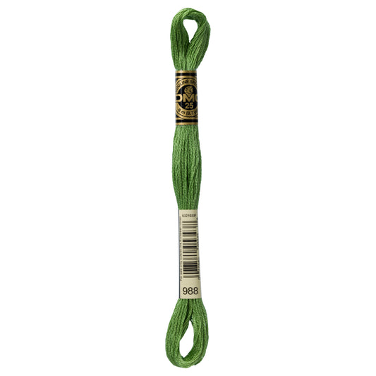 DMC 6 Strand Cotton Embroidery Floss #988 - Forest Green Medium