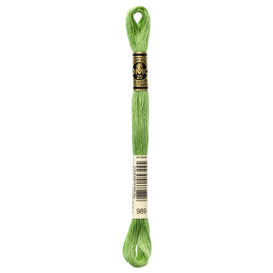 DMC 6 Strand Cotton Embroidery Floss #989 - Forest Green-Cross Stitch-DMC Floss-Millennial Fabrics