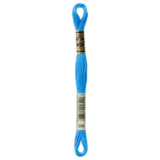 DMC 6 Strand Cotton Embroidery Floss #996 - Electric Blue Medium-Cross Stitch-DMC Floss-Millennial Fabrics