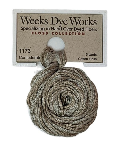 1173 Confederate Gray | Weeks Dye Works 6 Strand Floss