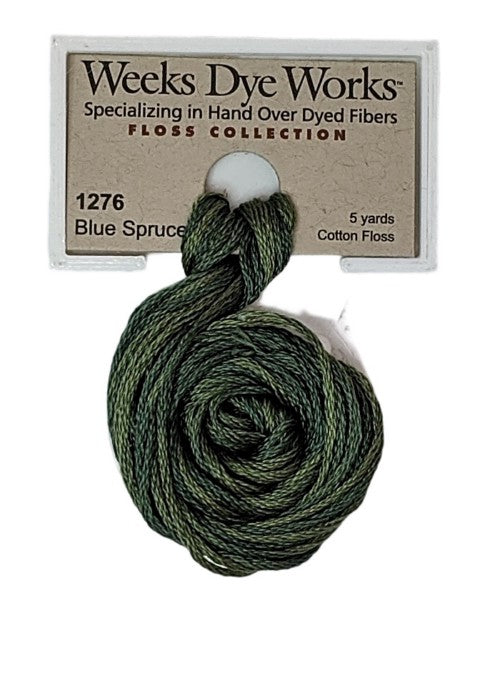 1276 Blue Spruce | Weeks Dye Works 6 Strand Floss-Cross Stitch-Weeks Dye Works-Millennial Fabrics