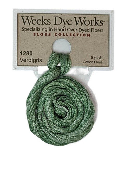 1280 Verdigris | Weeks Dye Works 6 Strand Floss-Cross Stitch-Weeks Dye Works-Millennial Fabrics