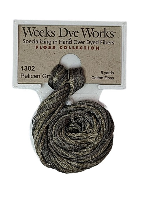 1302 Pelican Gray | Weeks Dye Works 6 Strand Floss-Cross Stitch-Weeks Dye Works-Millennial Fabrics