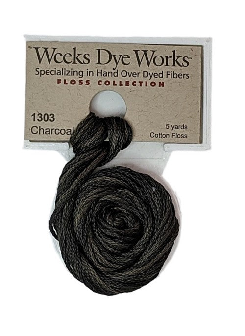1303 Charcoal | Weeks Dye Works 6 Strand Floss-Cross Stitch-Weeks Dye Works-Millennial Fabrics