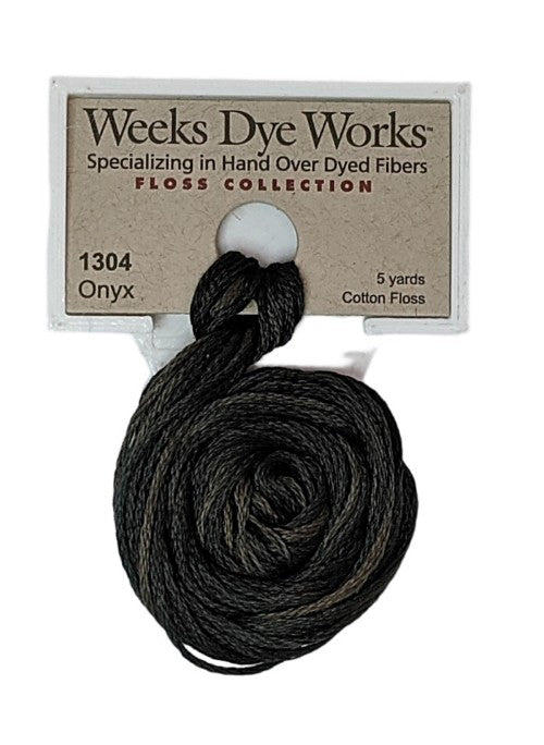 1304 Onyx | Weeks Dye Works 6 Strand Floss-Cross Stitch-Weeks Dye Works-Millennial Fabrics