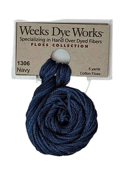 1306 Navy | Weeks Dye Works 6 Strand Floss-Cross Stitch-Weeks Dye Works-Millennial Fabrics