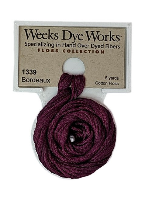 1339 Bordeaux | Weeks Dye Works 6 Strand Floss-Cross Stitch-Weeks Dye Works-Millennial Fabrics