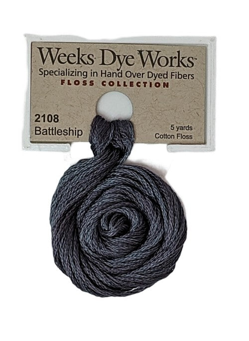 2108 Battleship | Weeks Dye Works 6 Strand Floss-Cross Stitch-Weeks Dye Works-Millennial Fabrics
