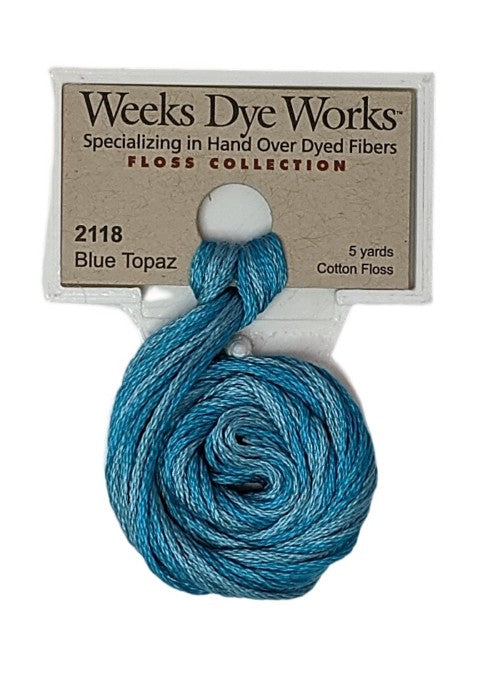 2118 Blue Topaz | Weeks Dye Works 6 Strand Floss-Cross Stitch-Weeks Dye Works-Millennial Fabrics