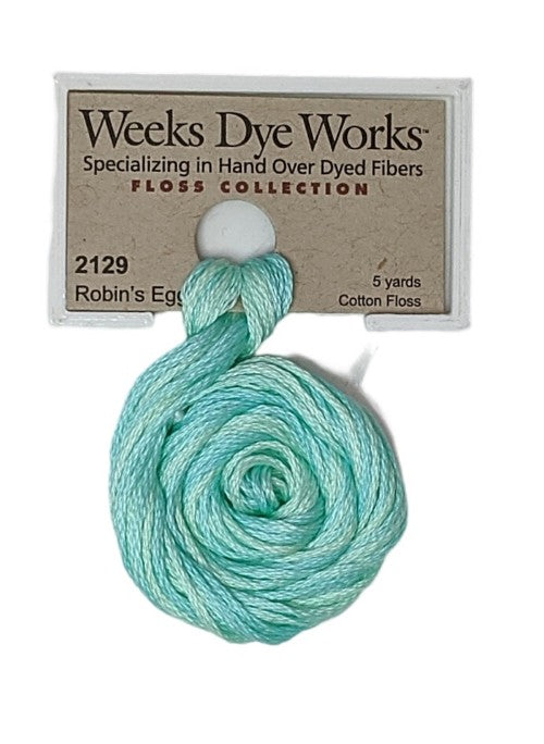 2129 Robin's Egg | Weeks Dye Works 6 Strand Floss-Cross Stitch-Weeks Dye Works-Millennial Fabrics