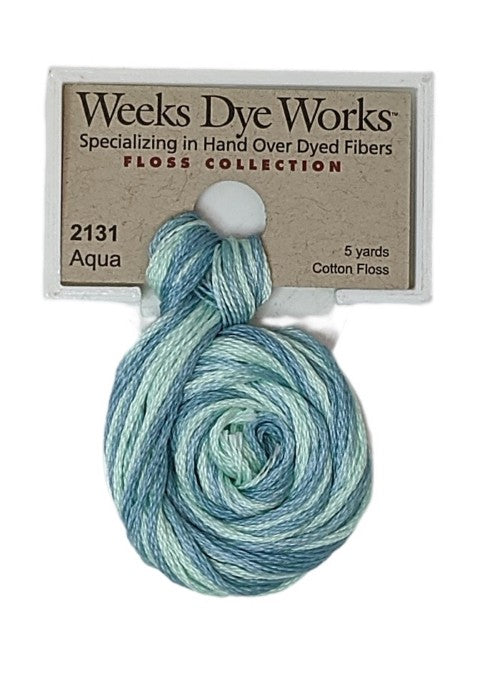 2131 Aqua | Weeks Dye Works 6 Strand Floss-Cross Stitch-Weeks Dye Works-Millennial Fabrics