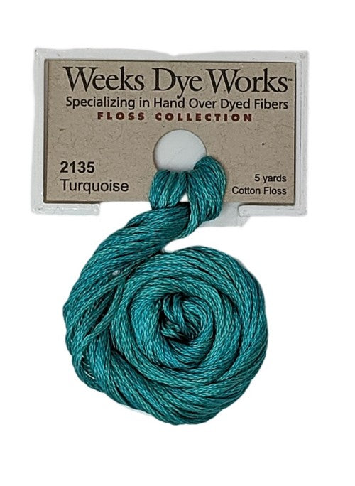 2135 Turquoise | Weeks Dye Works 6 Strand Floss-Cross Stitch-Weeks Dye Works-Millennial Fabrics