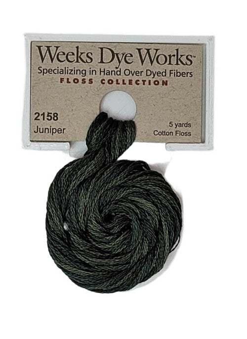2158 Juniper | Weeks Dye Works 6 Strand Floss-Cross Stitch-Weeks Dye Works-Millennial Fabrics