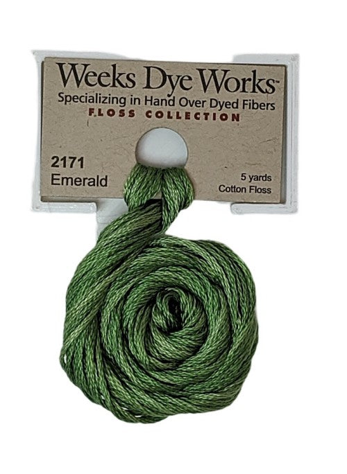 2171 Emerald | Weeks Dye Works 6 Strand Floss-Cross Stitch-Weeks Dye Works-Millennial Fabrics