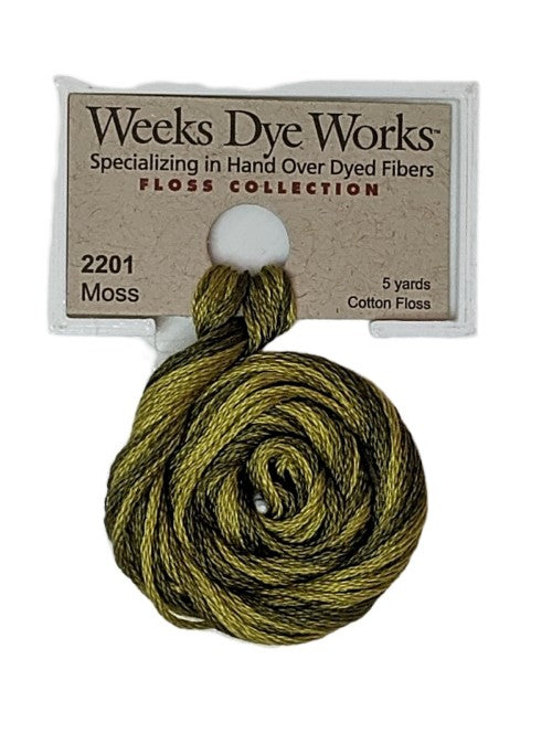 2201 Moss | Weeks Dye Works 6 Strand Floss-Cross Stitch-Weeks Dye Works-Millennial Fabrics