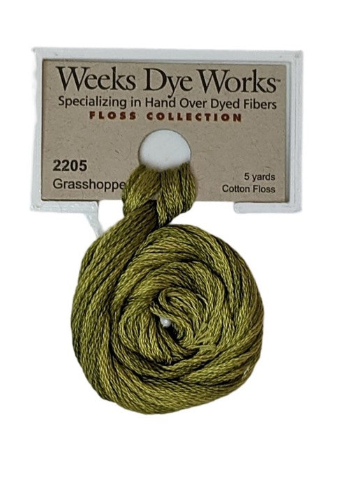 2205 Grasshopper | Weeks Dye Works 6 Strand Floss-Cross Stitch-Weeks Dye Works-Millennial Fabrics