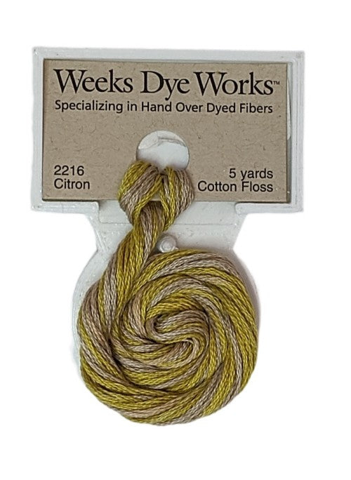 2216 Citron | Weeks Dye Works 6 Strand Floss-Cross Stitch-Weeks Dye Works-Millennial Fabrics