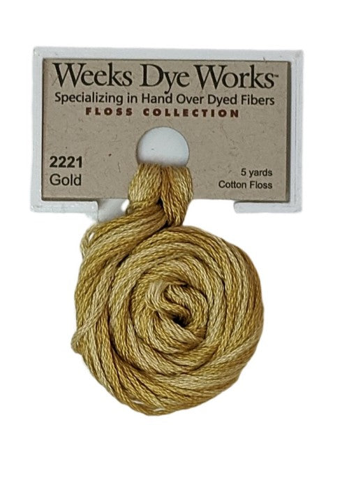 2221 Gold | Weeks Dye Works 6 Strand Floss-Cross Stitch-Weeks Dye Works-Millennial Fabrics