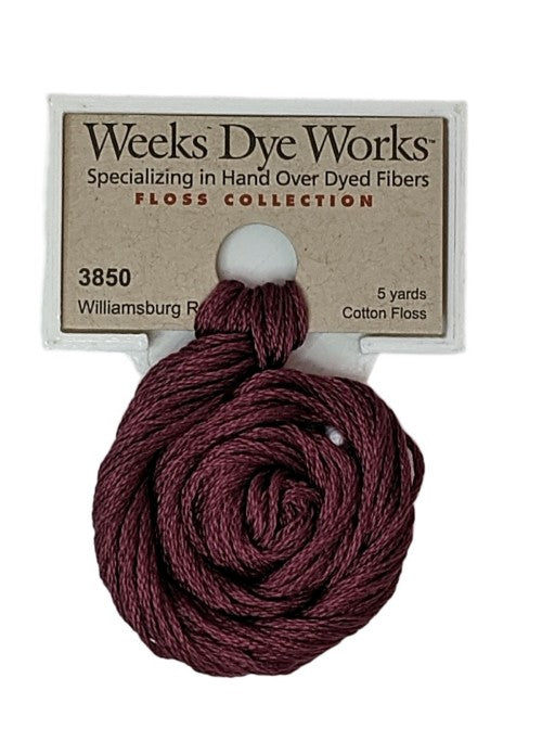 3850 Williamsburg Red | Weeks Dye Works 6 Strand Floss-Cross Stitch-Weeks Dye Works-Millennial Fabrics