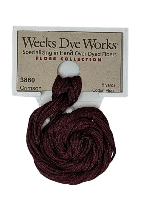 3860 Crimson | Weeks Dye Works 6 Strand Floss