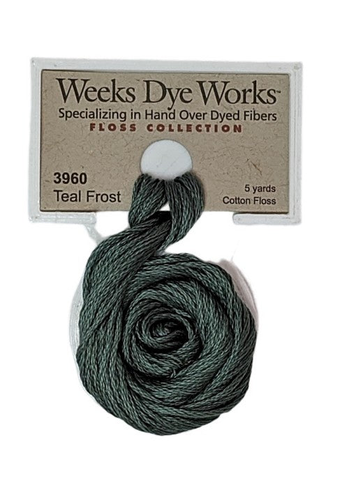 3960 Teal Frost | Weeks Dye Works 6 Strand Floss-Cross Stitch-Weeks Dye Works-Millennial Fabrics